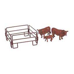 Toy Red Angus Bull, Cow, Calf, Panel Set