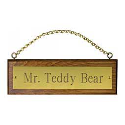 Wooden Stall Sign with Brass Plate Chain