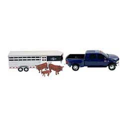 Ram 3500 Mega Cab Dually Truck, Sundowner Trailer, Red Angus Family Toy Set