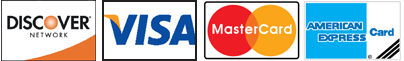 Visa, Mastercard, American Express and Discover cards are all accepted methods of payment.