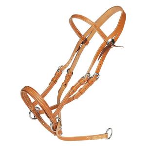 Natural Western Leather Headstall-Bitless Bridle