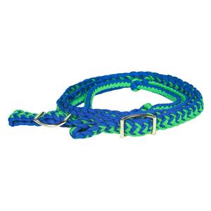 Blue/Lime Braided Barrel Racing Rein