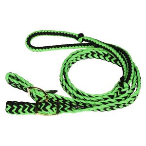 Lime/Black Braided Barrel Racing Rein