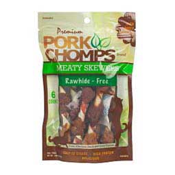 Premium Pork Chomps Meaty Skewers Rawhide Free Dog Chews