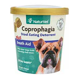 Coprophagia Stool Eating Deterrent Plus Breath Aid Soft Chews for Dogs