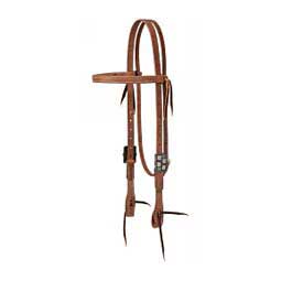 ProTack 3 4" Silver Flower Straight Browband Horse Headstall