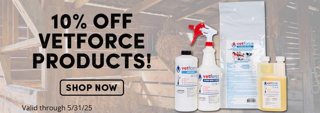 10% Off VetForce Products. Valid through 5-31-25.
