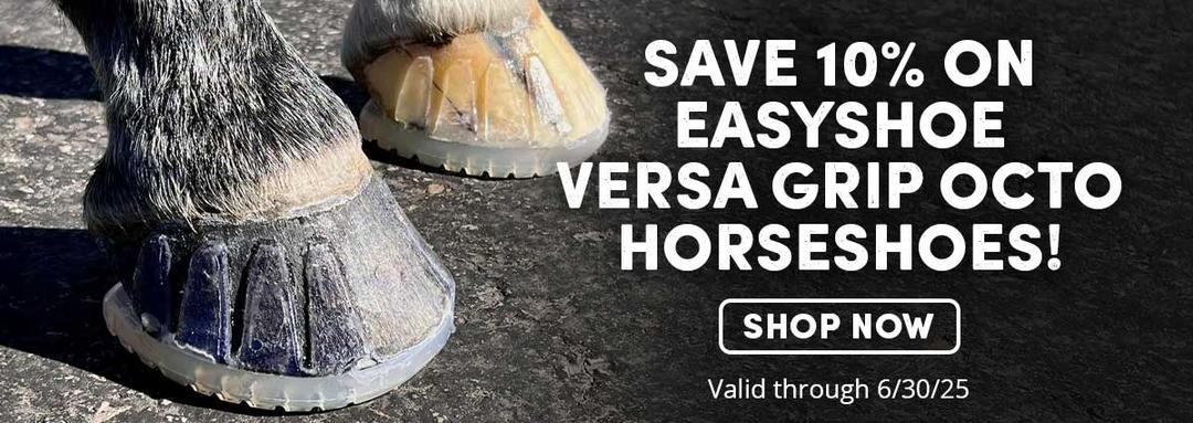 Save 10% on EasyCare Versa Grip Octo Horseshoes. Valid through 6-30-25.
