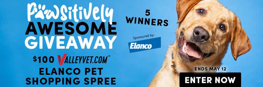Pawsitively Awesome Giveaway - Five $100 Shopping Spree Winners for Elanco Pet Products.