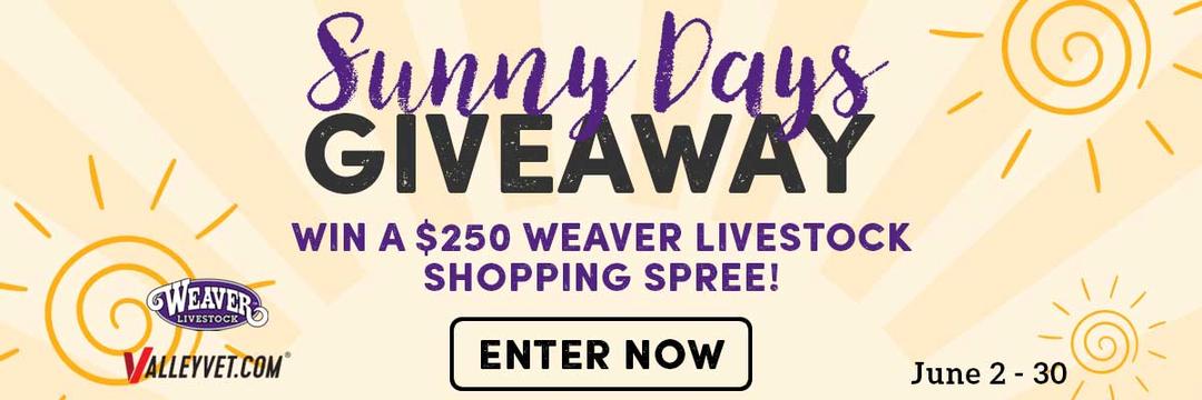 Sunny Days Giveaway - Win a $250 Weaver Livestock Shopping Spree! Enter Now!