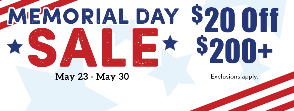 Memorial Day Sale $20 OFF $200