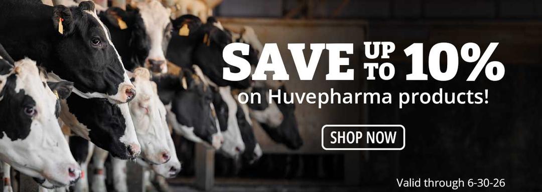 Save up to 10% on Huvepharma products! Valid through 6-30-26.