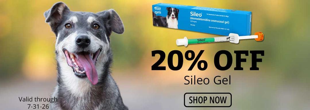 20% off Sileo Gel. Valid through 7-31-26.
