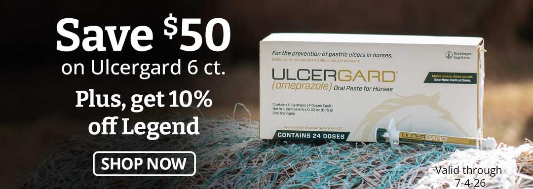 Save $50 on Ulcergard 6 count plus, get 10% off Legend! Use code: ULCER220. Valid through 7-4-26.