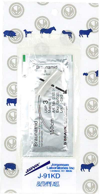 Valley Vet - J-91KD Calves and Pig Suture Kit Jorgensen Labs - Medical ...