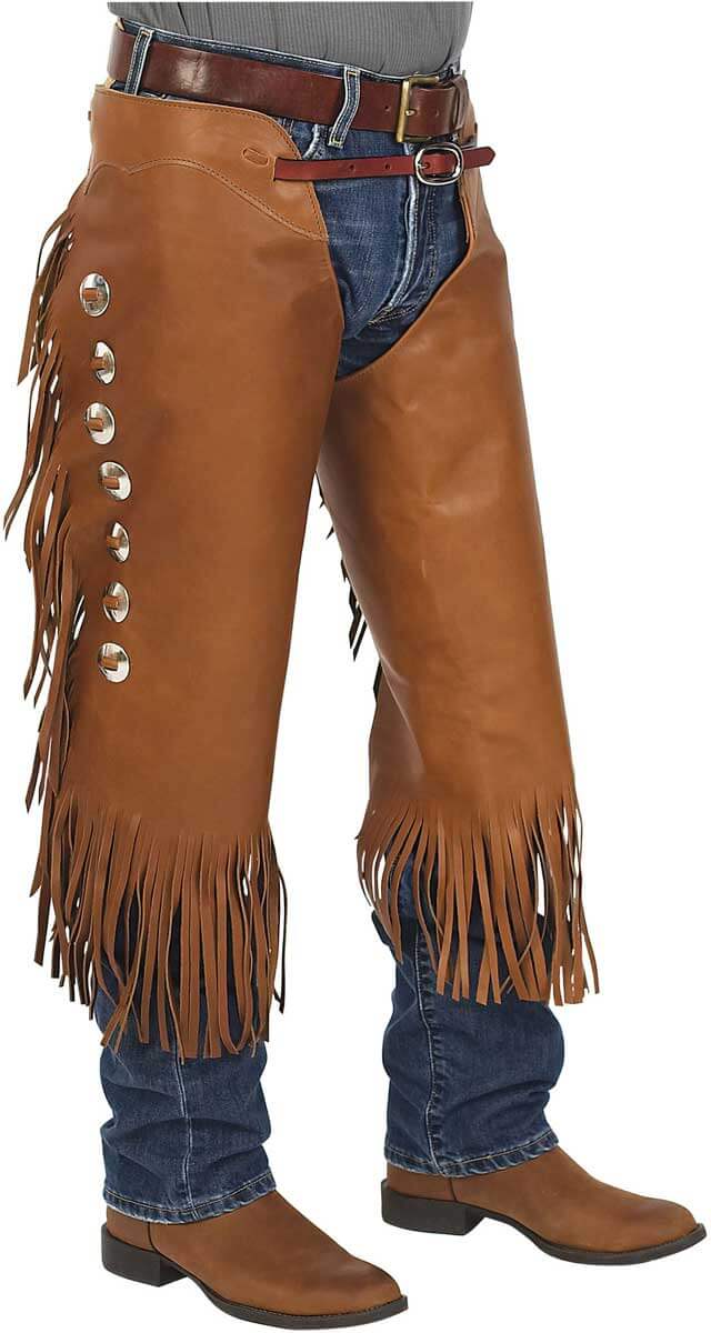 Cowboy Basic Chinks K BAR J Leather ( - Supplies Tack - Mounted ...