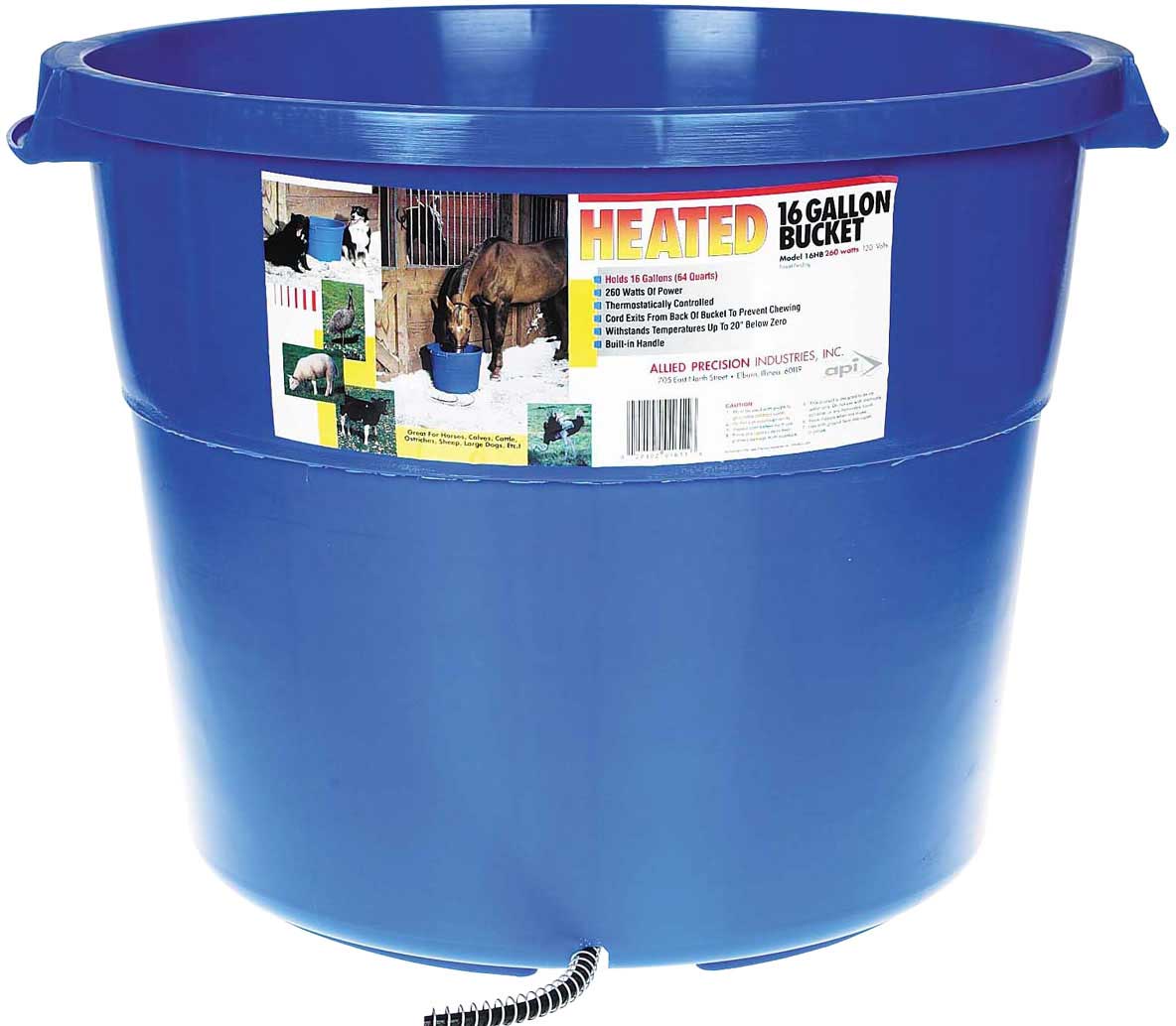 Allied Precision Heated Flatback Bucket, Blue, 10 qt