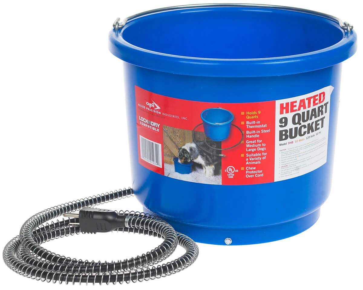 API® Heated Bucket | Heated Flat Back Bucket | Heated Water Bucket for  Livestock | Winter Water Bucket | 10 Quart