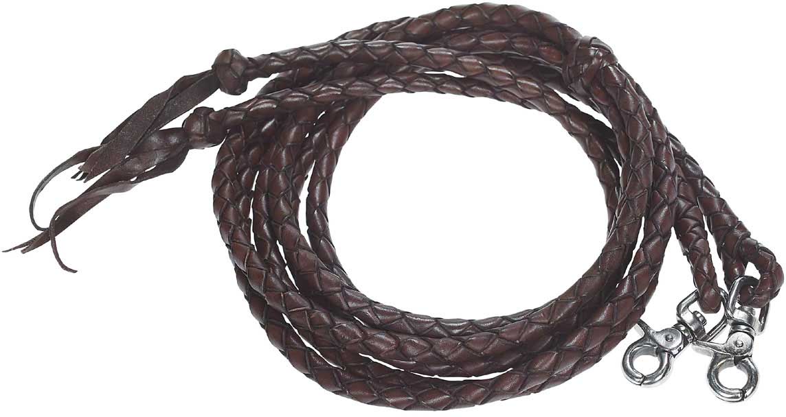 Round Braided Leather Spilt Horse Reins Weaver Leather - Reins