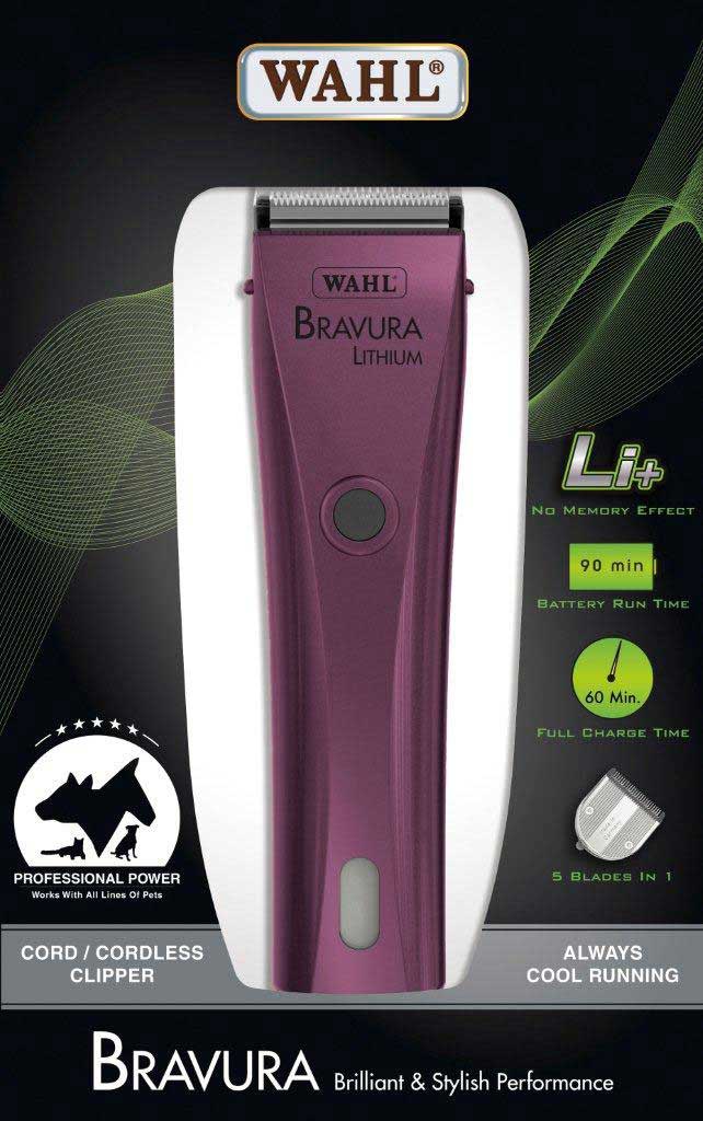 Bravura Lithium Ion Clipper Wahl Trimmers Light Clippers Grooming Farm