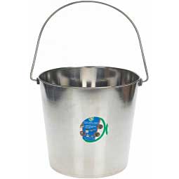 Indoor/Outdoor Stainless Steel Feed & Water Pail Item # 33182
