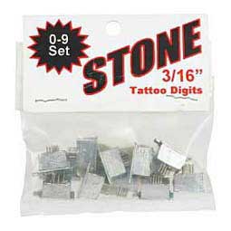 Livestock Tattoo Digit Set 3/16" 0-9 Item # 36906