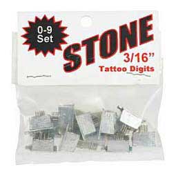 Livestock Tattoo Digit Set 3/16" 0-9  Stone Manufacturing Company