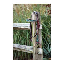Carved Turquoise Flowered Browband Headstall Item # 43302