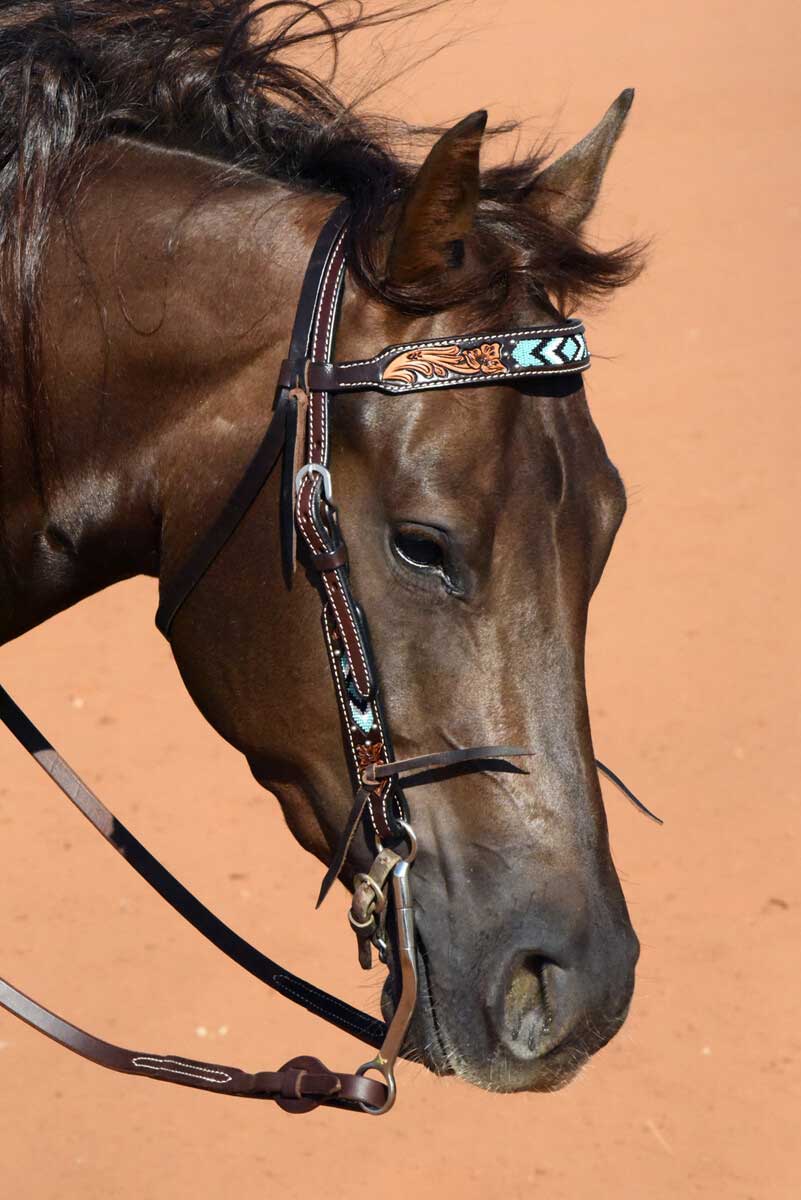 Weaver Leather Light Oil Navajo Pony Browband Headstall – Western