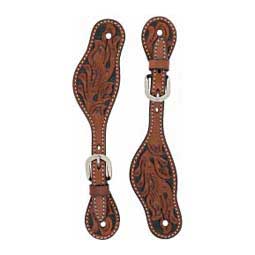 Carved Chestnut Womens Spur Straps Weaver Leather