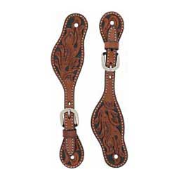 Carved Chestnut Womens Spur Straps  Weaver Leather