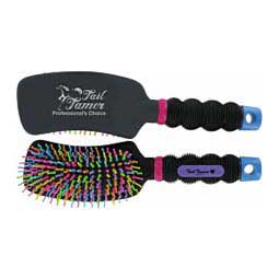 Curved Handle Rainbow Horse Grooming Brush  Professional's Choice