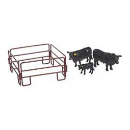 Toy Angus Bull, Cow, Calf and Panel Set Item # 44489