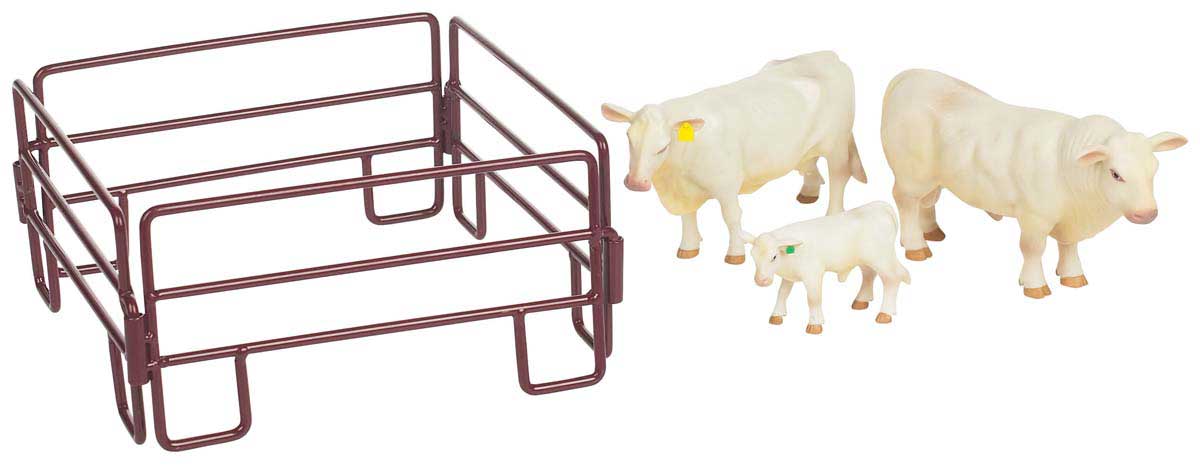 Toy Charolais Bull Cow Calf And