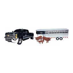 Chevrolet Silverado Dually Truck, Sundowner Trailer, and Red Angus Family Toy Set  Big Country Farm Toys