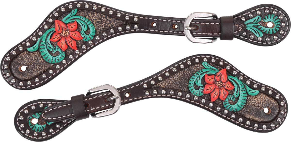 Ed Hand Painted Cactus Country Spur Straps Circle Y 2021 Lmtd 