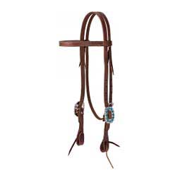 ProTack 3/4" Turquoise Stones Straight Browband Horse Headstall Item # 47625