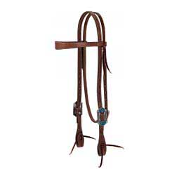 ProTack 5/8" Turquoise Flower Slim Browband Horse Headstall Item # 47628