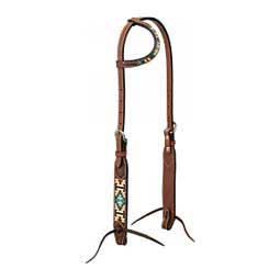 Turquoise Cross Aztec 1 3/4" Sliding Ear Headstall Item # 48479