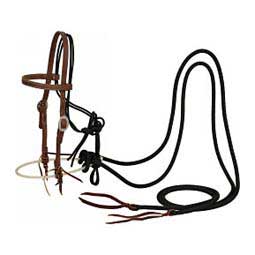 Loping Hackamore Leather Headstall Rein