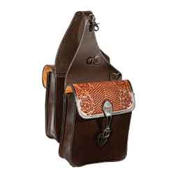 Tooled Leather Saddle Bag Item # 50822