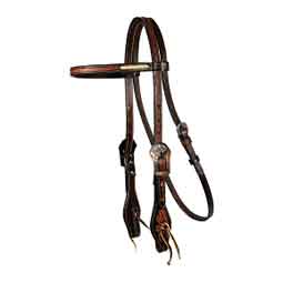 Straight 5/8-in Rawhide Braid Browband Horse Headstall Item # 50839