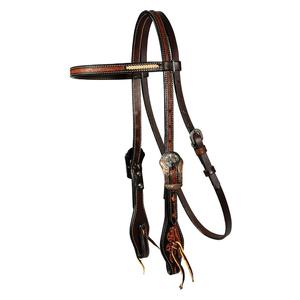 Straight 5/8-in Rawhide Braid Browband Horse Headstall Item # 50839