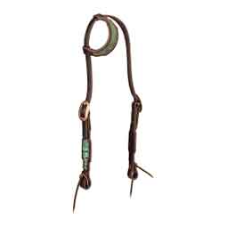 Turquoise Croc 3/4-in Sliding Ear Horse Headstall Item # 50885