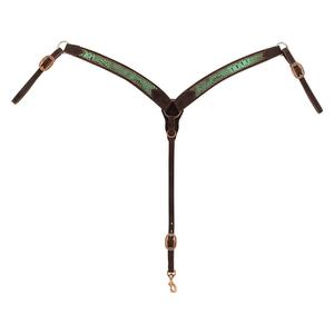 Turquoise Croc Contoured Horse Breast Collar Item # 50886