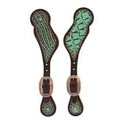 Turquoise Croc Spur Straps Item # 50887
