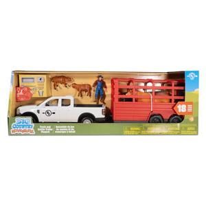 Truck and Cattle Trailer 18-Piece Toy Playset  Big Country Farm Toys