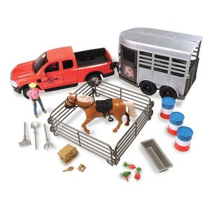 Truck and Horse Trailer 24-Piece Toy Playset Item # 52323