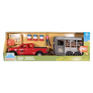 Truck and Horse Trailer 24-Piece Toy Playset  Big Country Farm Toys