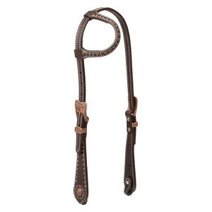 Western Outlaw Sliding Ear Leather Horse Headstall Weaver Leather